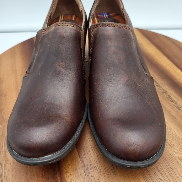 BOC Born Concept Ankle Boots Women 6.5  Booties Brown Leather Heels Comfort - Picture 5 of 15